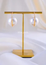 Golden Pearl Hoops (Yellow Gold) EAR002138