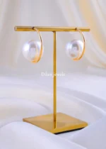 Golden Pearl Hoops (Yellow Gold) EAR002138 - Image 2