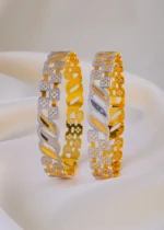 Golden Petal Vine Bangles (Dual Plating) BAN001924 - Image 2