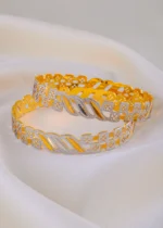 Golden Petal Vine Bangles (Dual Plating) BAN001924 - Image 3