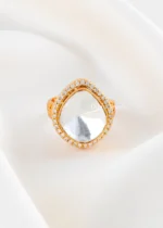 Golden Teardrop Sparkle Ring (Yellow Gold) RING02496