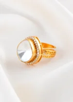 Golden Teardrop Sparkle Ring (Yellow Gold) RING02496 - Image 3