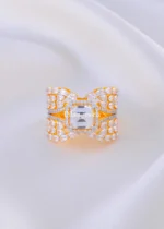 Golden Teardrop Wing Ring (Yellow Gold) RING02180