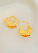 Golden Verse Hoops (Yellow Gold) EAR001824 - Image 2