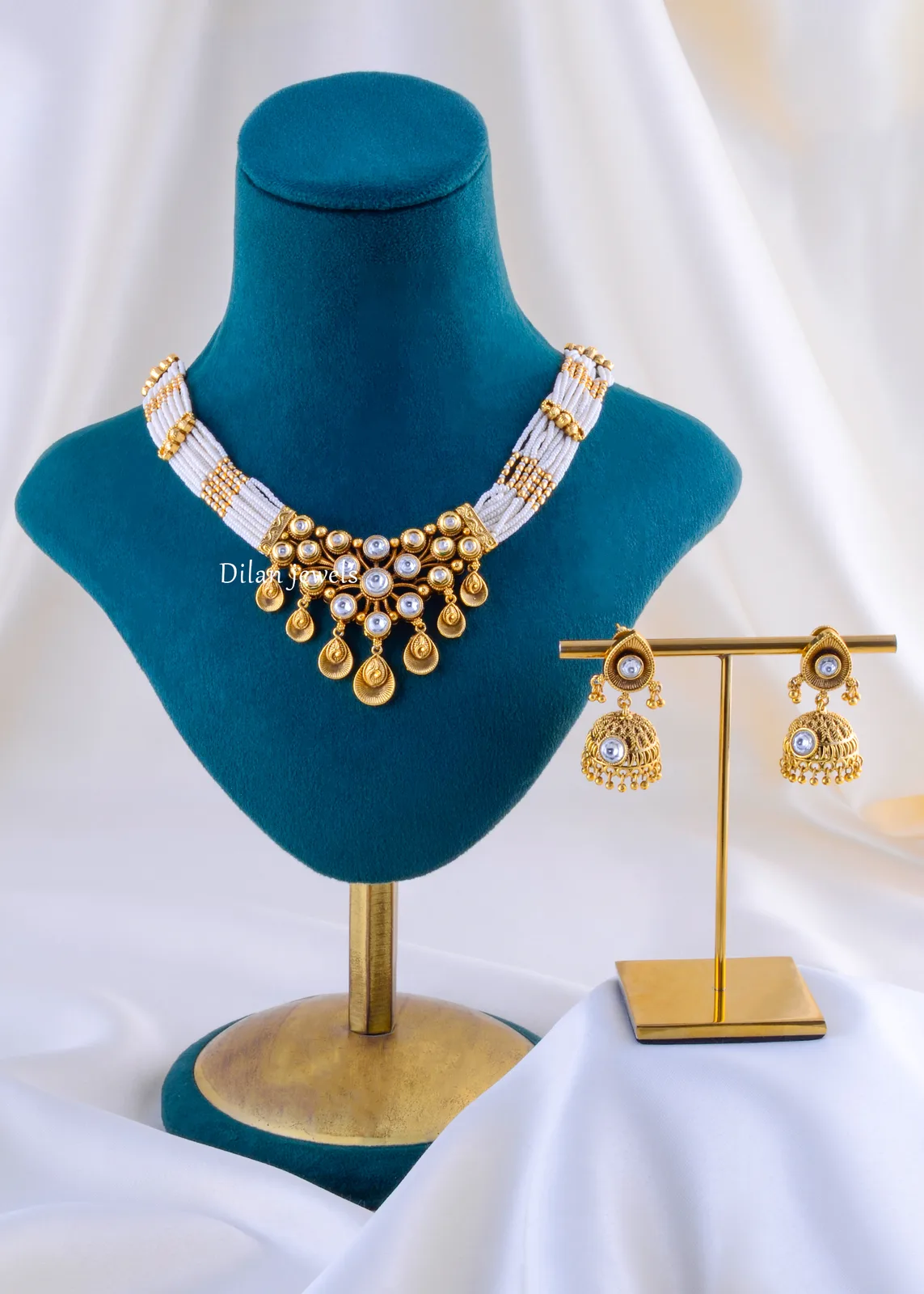 Graceful-Pearl-Drop-Bridal-Collection-Yellow-Gold-NEC002350a Graceful Pearl Drop Bridal Collection (Yellow Gold) NEC002350 - Image 1