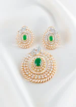 Green Aura Diamond Pendant Set (Yellow Gold) PSET02599