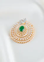 Green Aura Diamond Pendant Set (Yellow Gold) PSET02599 - Image 2