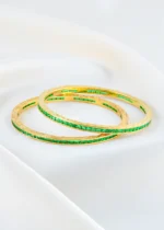 Green Channel Bangles (Yellow-Gold) BAN000391 - Image 3