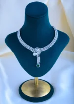 Green Chic Necklace Set (Silver) NEC000832 - Image 2