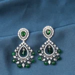 Green Danglers (Silver) EAR000708