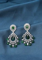 Green Danglers (Silver) EAR000708