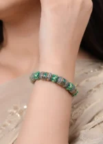 Green Diamond Bracelet- BRA002786 - Image 4