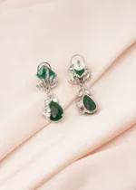 Green Drop Earrings (Silver) EAR000755 - Image 3