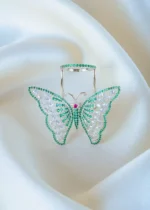 Green Flying Butterfly Ring (Silver) RING01386