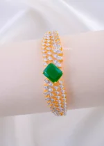 Green Gem Wings Luxury Bracelate (Yellow Gold) BRA002400