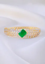 Green Gem Wings Luxury Bracelate (Yellow Gold) BRA002400 - Image 2