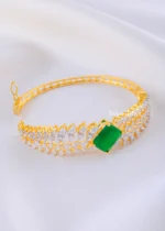 Green Gem Wings Luxury Bracelate (Yellow Gold) BRA002400 - Image 3