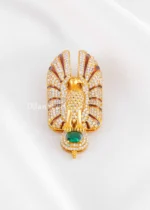 Green Gold Plated Diamond Brooch- BRO002801