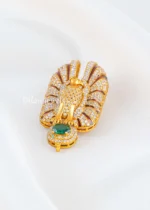 Green Gold Plated Diamond Brooch- BRO002801 - Image 2