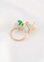 Green Gold Plated Diamond Ring- RING02825 - Image 3