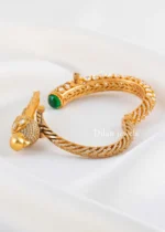 Green Gold Plated Kundan, Diamond Bracelet- BRA002789 - Image 3