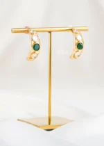 Green Gold Plated Kundan Earrings- EAR002840 - Image 2