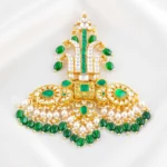 Green Gold Plated Kundan Kalgi- KALGI2766