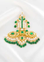 Green Gold Plated Kundan Kalgi- KALGI2766