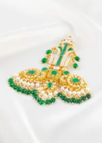 Green Gold Plated Kundan Kalgi- KALGI2766 - Image 2