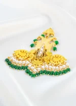 Green Gold Plated Kundan Kalgi- KALGI2766 - Image 3