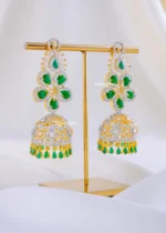 Green Heritage Jhumka Glam (Yellow Gold) EAR002245 - Image 2