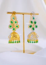 Green Heritage Jhumka Glam (Yellow Gold) EAR002245 - Image 3