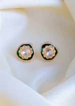 Green Meenakari Earrings (Yellow Gold) EAR000850