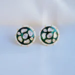 Green Meenakari Kundan Earrings (Yellow Gold) EAR000852