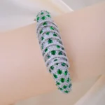 Green Mirage Statement Bracelet (Silver) BRA001884