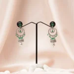 Green Pearl Jhumki (Silver) EAR000783