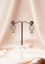 Green Pearl Jhumki (Silver) EAR000783 - Image 2