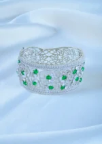 Green Statement Bracelet (Silver) BRA001148