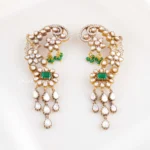 Green Victorian Finish Diamond Earrings- EAR002880