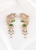 Green Victorian Finish Diamond Earrings- EAR002880