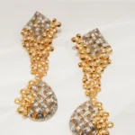 Grid Matte Earrings (Dual Plating) EAR000585