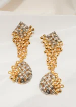 Grid Matte Earrings (Dual Plating) EAR000585