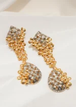 Grid Matte Earrings (Dual Plating) EAR000585 - Image 2