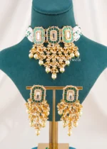 Gulbahar Kundan Necklace Set (Yellow Gold) NEC002714