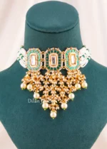 Gulbahar Kundan Necklace Set (Yellow Gold) NEC002714 - Image 2
