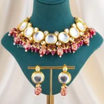 Gulnaar Mirror Necklace Set (Yellow Gold) NEC002685