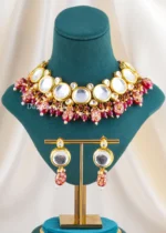 Gulnaar Mirror Necklace Set (Yellow Gold) NEC002685