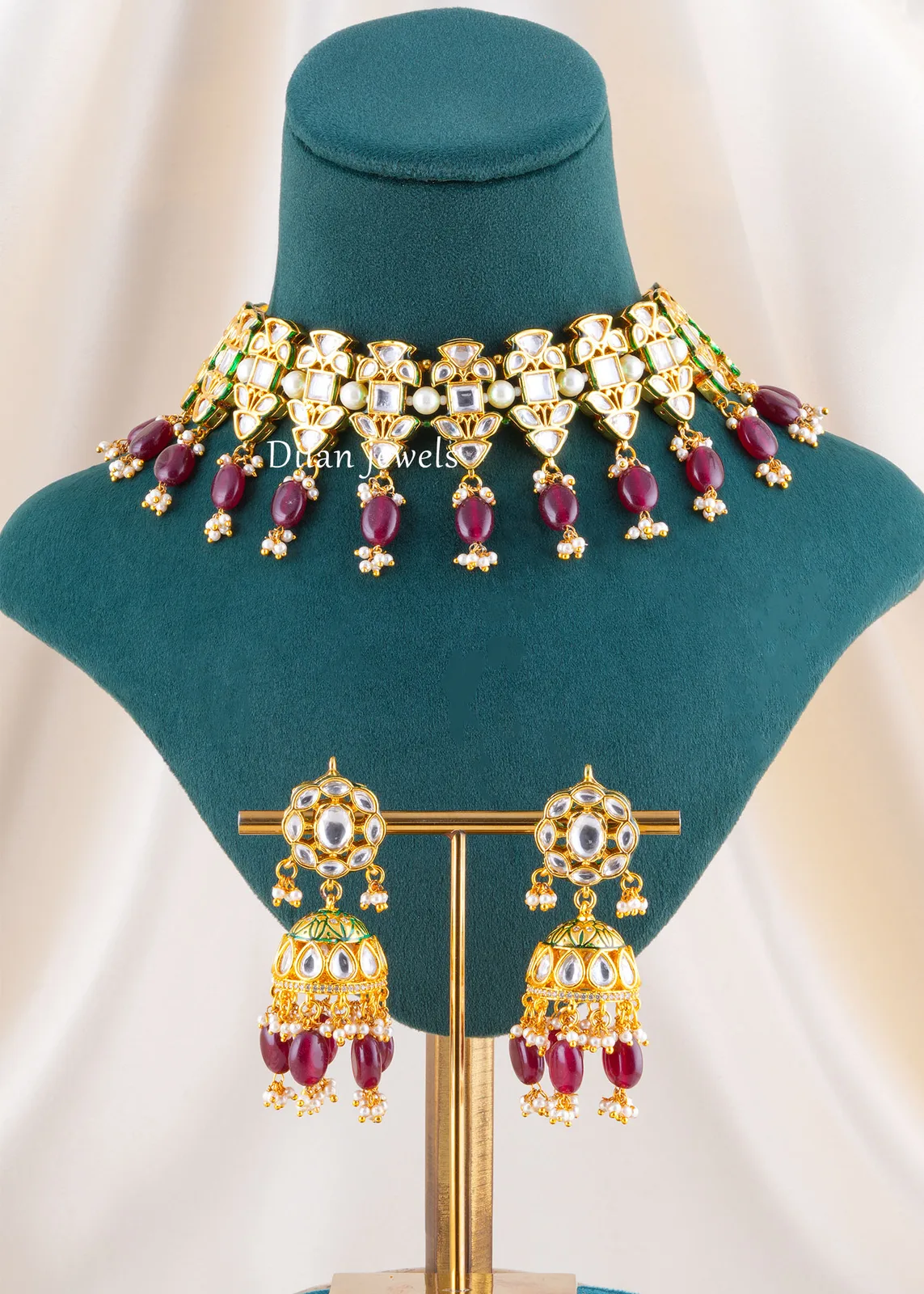 Gulnaar-Ruby-Necklace-Set-Yellow-Gold-NEC002674 Gulnaar Ruby Necklace Set (Yellow Gold) NEC002674 - Image 1