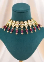 Gulnaar Ruby Necklace Set (Yellow Gold) NEC002674 - Image 2
