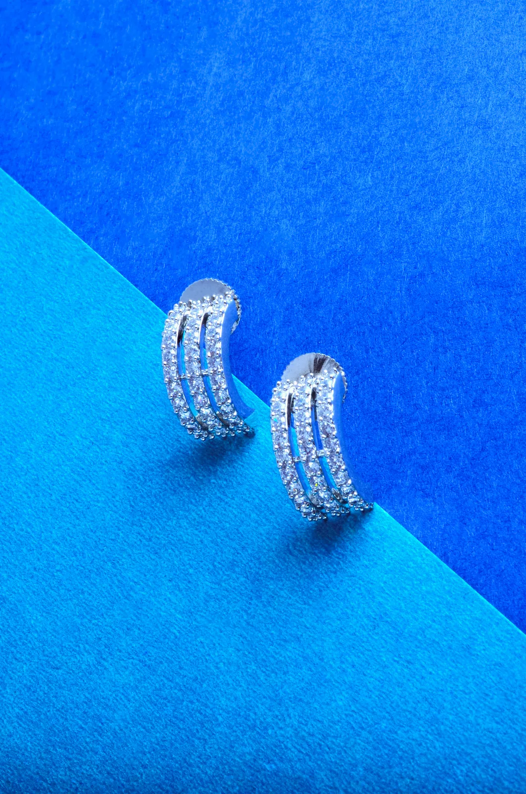 Half-Baali-Earrings-Silver-EAR000790a Half Baali Earrings (Silver) EAR000790 - Image 1